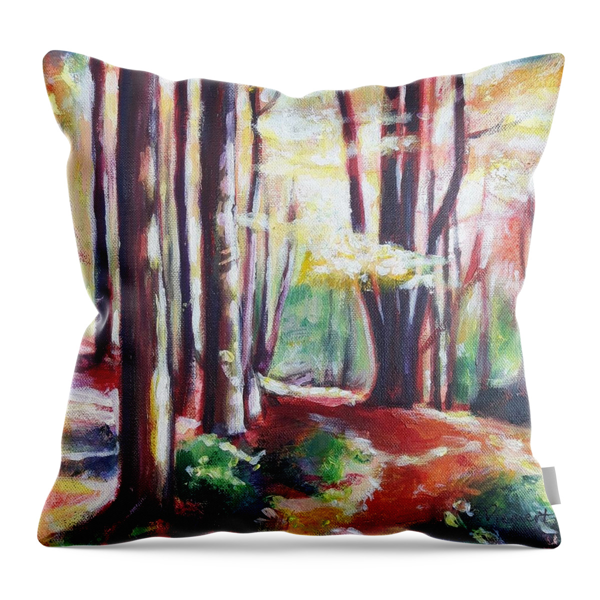 Grand River Trail Throw Pillow featuring the painting Grand River Trail - 020 of Celebrate Canada 150 by Sheila Diemert
