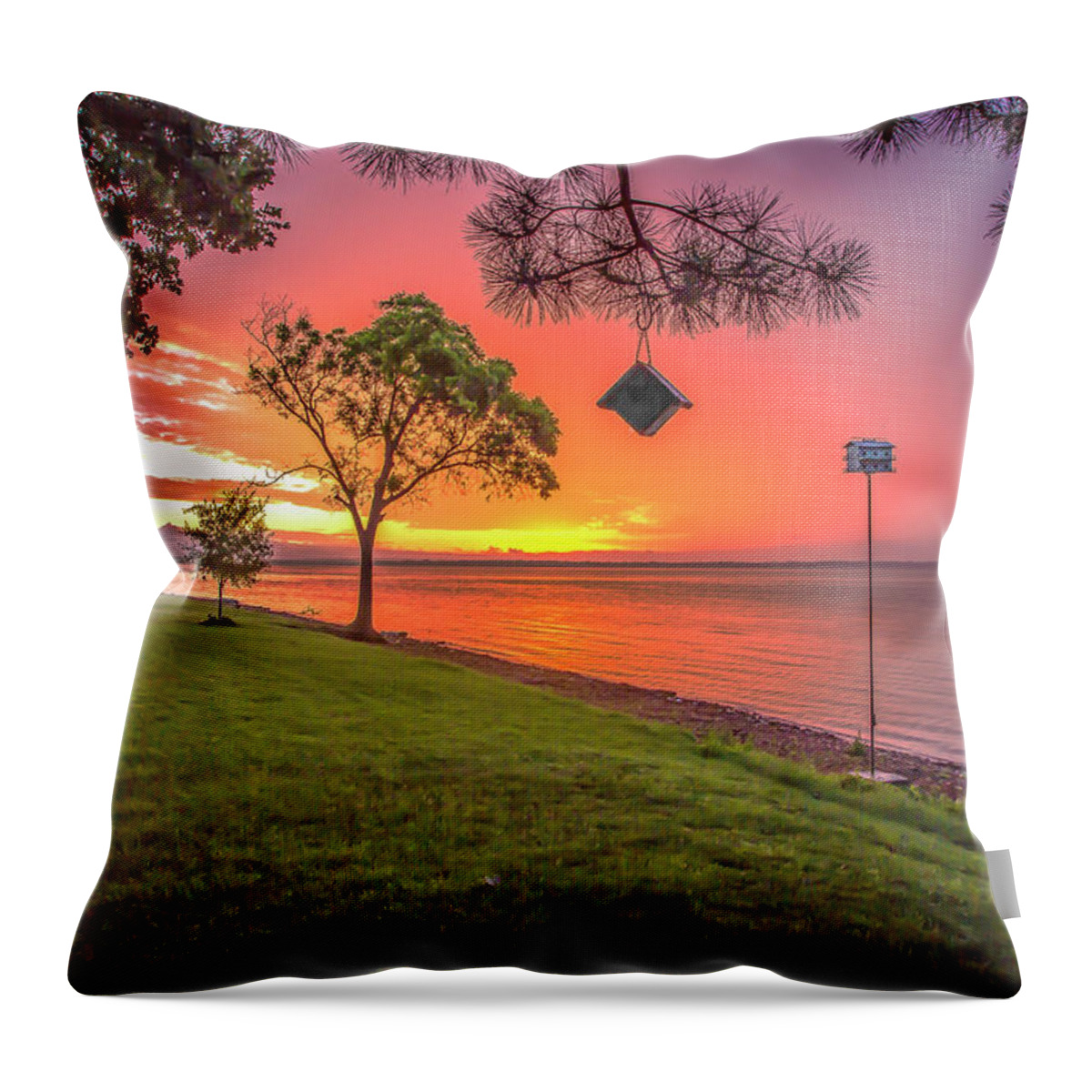 Grand Lake Throw Pillow featuring the photograph Grand Sunrise by David Wagenblatt