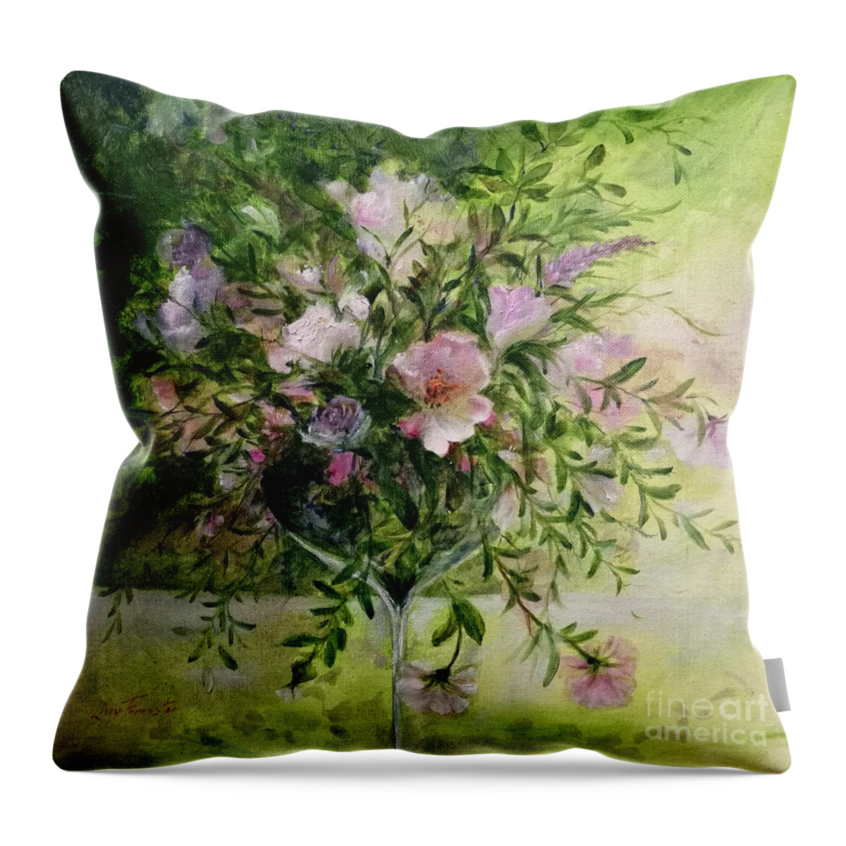 Gratitude Throw Pillow featuring the painting Gratitude by Lizzy Forrester