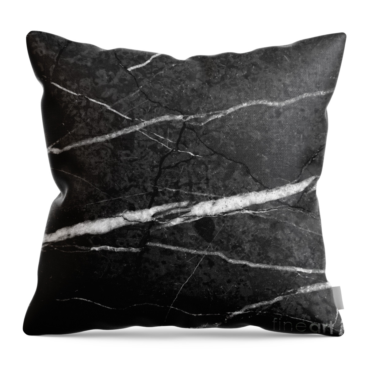 Black-and-white Throw Pillow featuring the photograph Gray Black Marble Glam #1 #decor #art by Anitas and Bellas Art