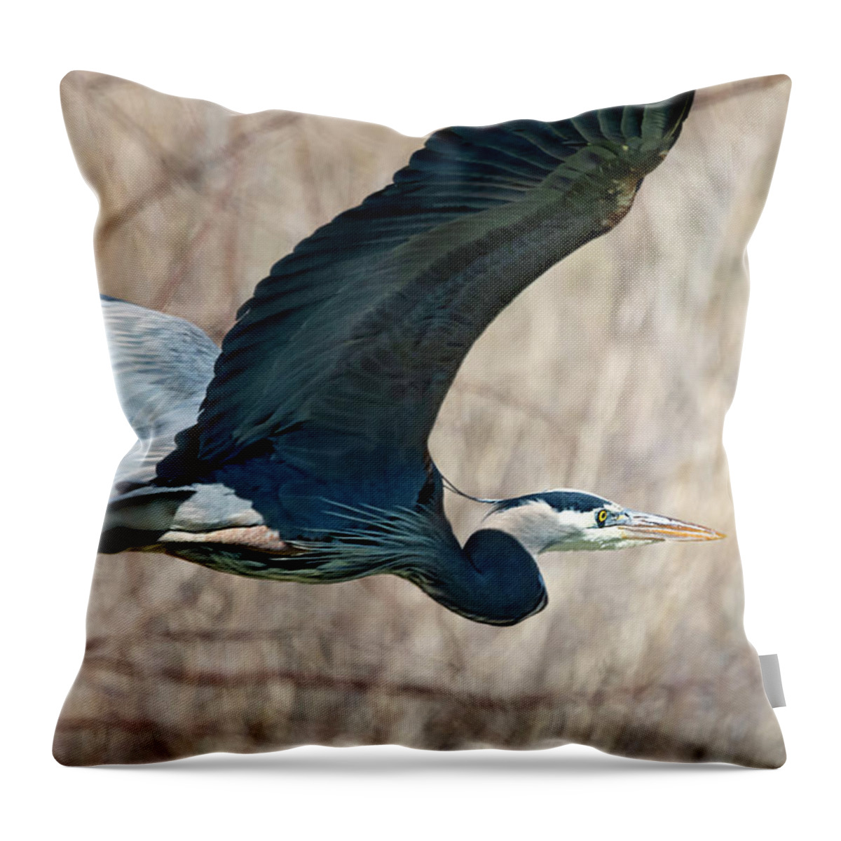 Heron Throw Pillow featuring the photograph Great Blue Heron 2 by Rick Mosher