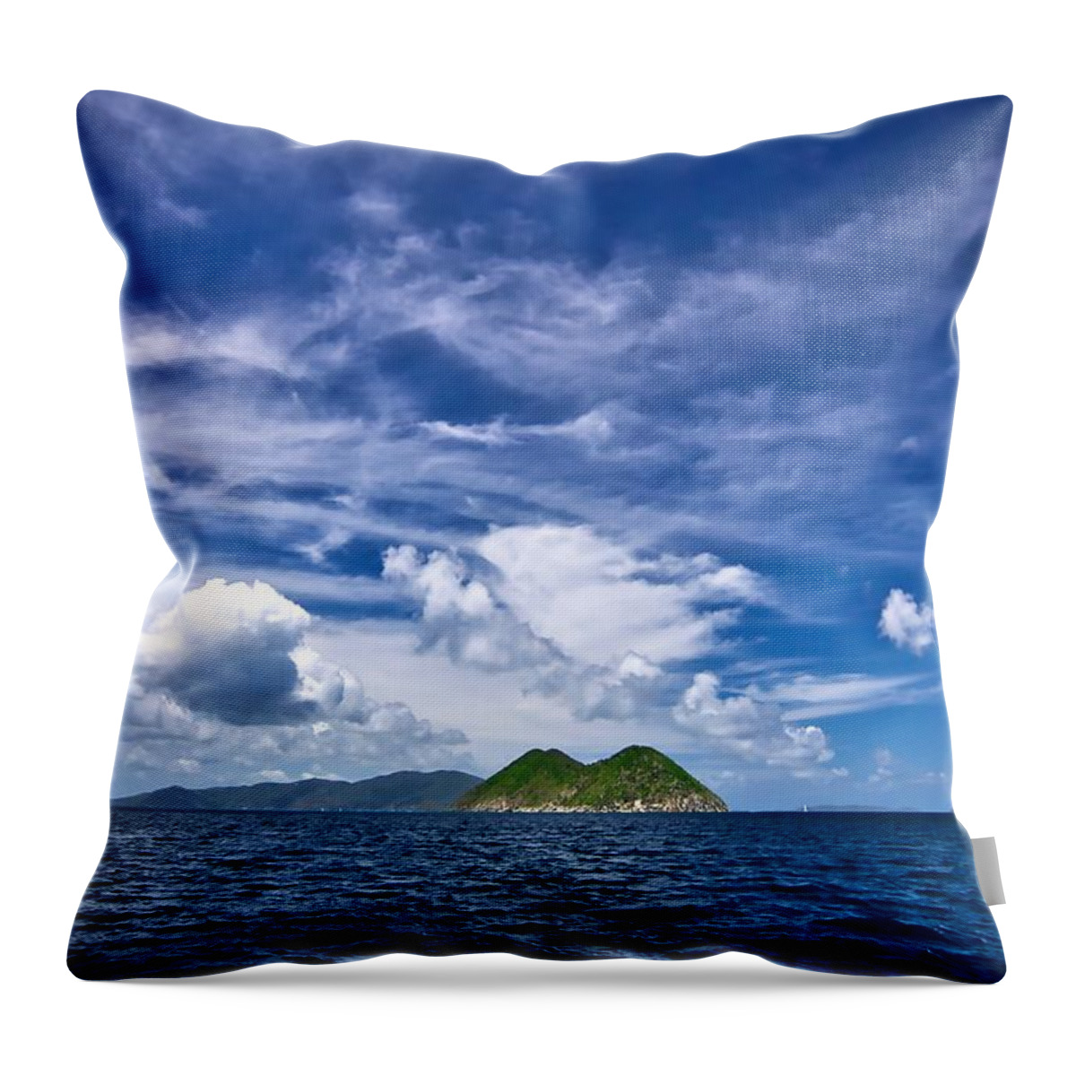 Clouds Throw Pillow featuring the photograph Great Thatch under a wonderous sky by Tina Aye