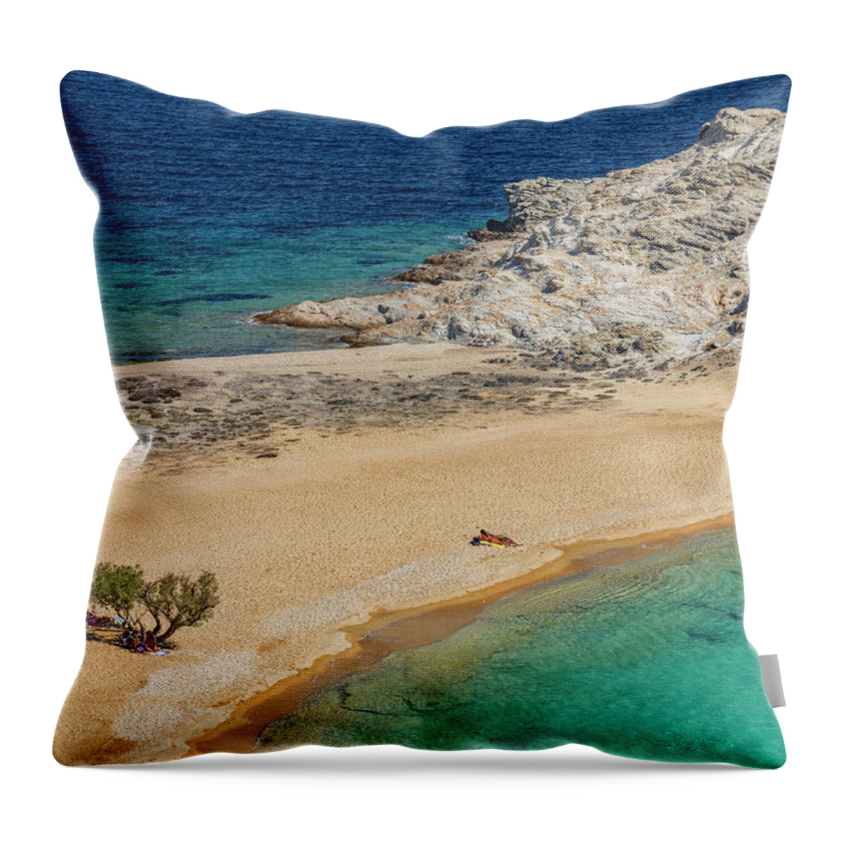 Estock Throw Pillow featuring the digital art Greece, Cyclades, Serifos Island by Massimo Ripani