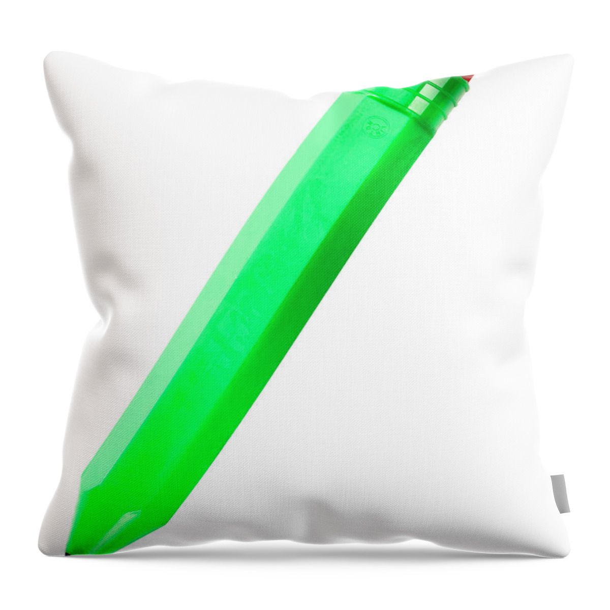 Art Throw Pillow featuring the drawing Green Pencil by CSA Images