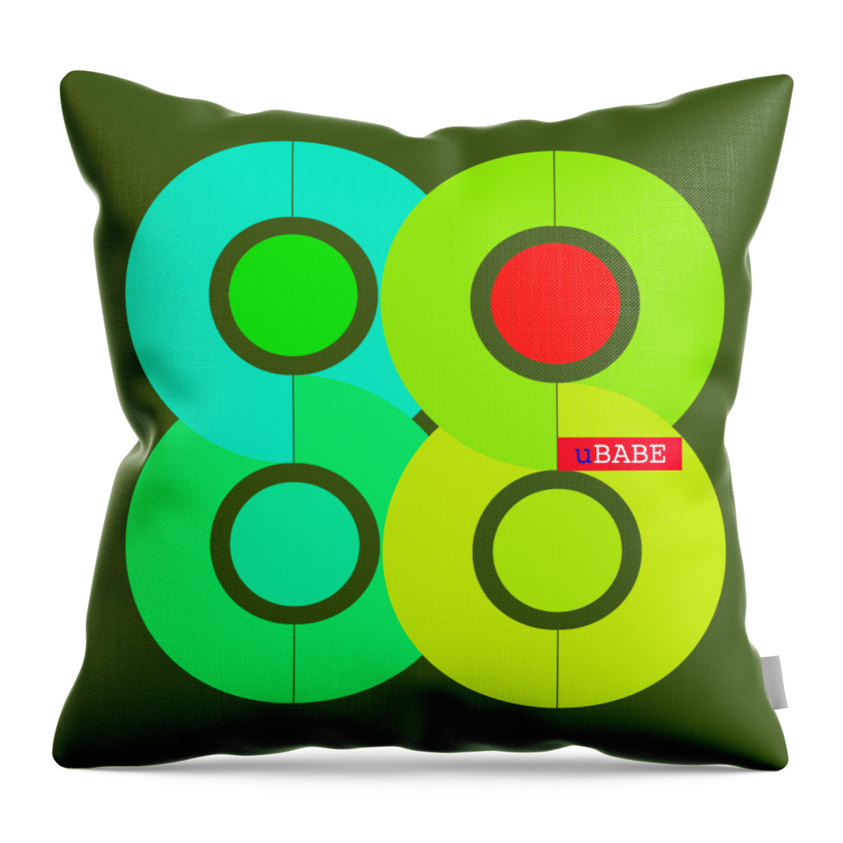 Ubabe Green Style Throw Pillow featuring the digital art Green Style by Ubabe Style