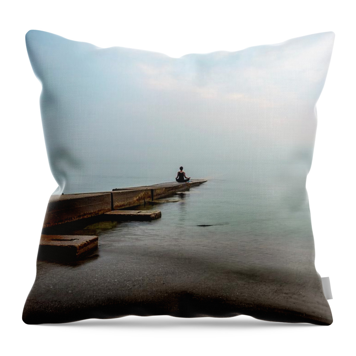 Serenity Throw Pillow featuring the photograph Greet the morning by Kristine Hinrichs