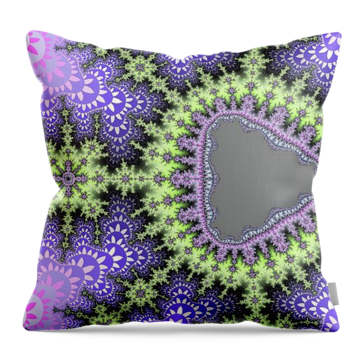 Fantasy Throw Pillow featuring the digital art Grey Lake Fantasy Purple by Don Northup