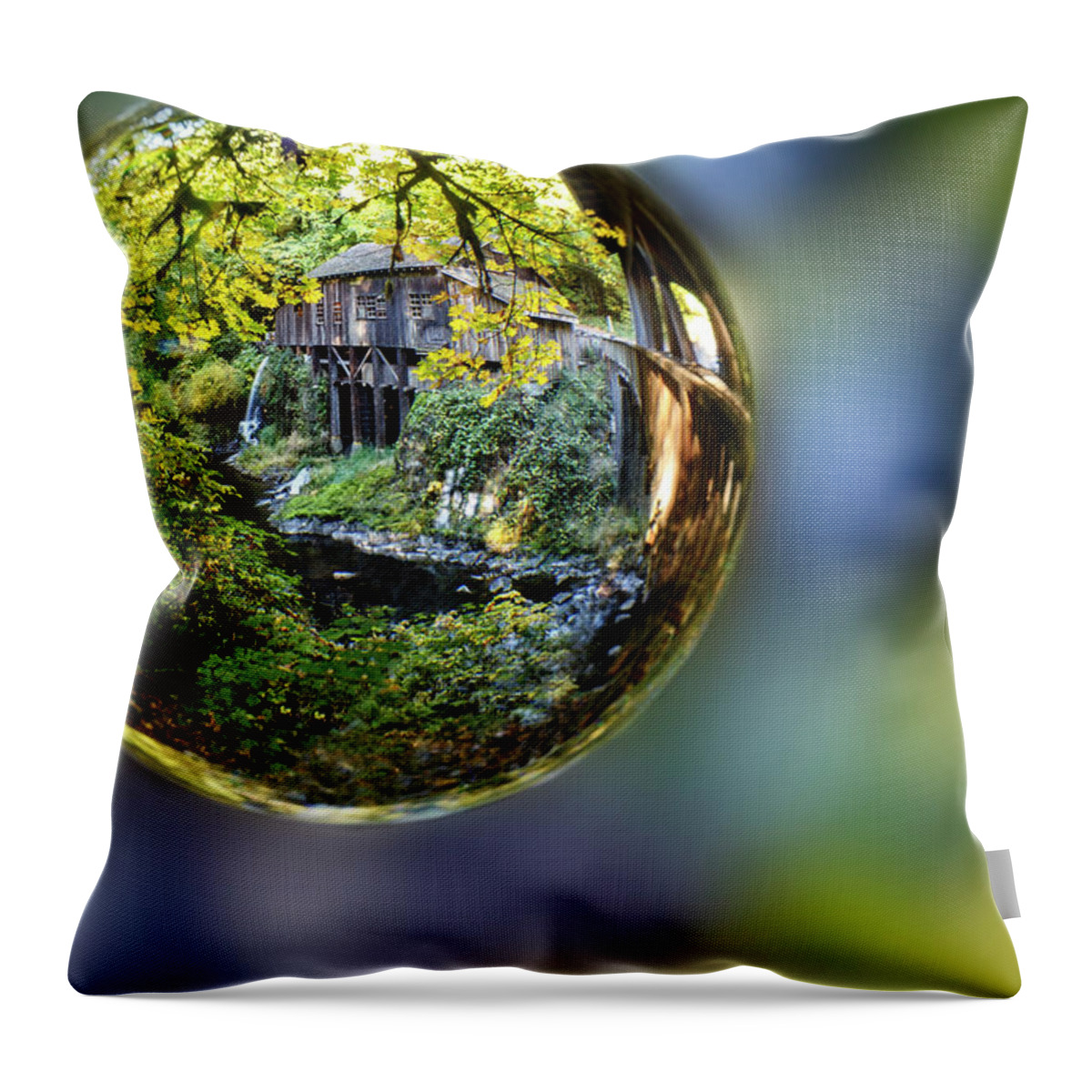Grist Mill Capture Throw Pillow featuring the photograph Grist Mill Capture by Wes and Dotty Weber