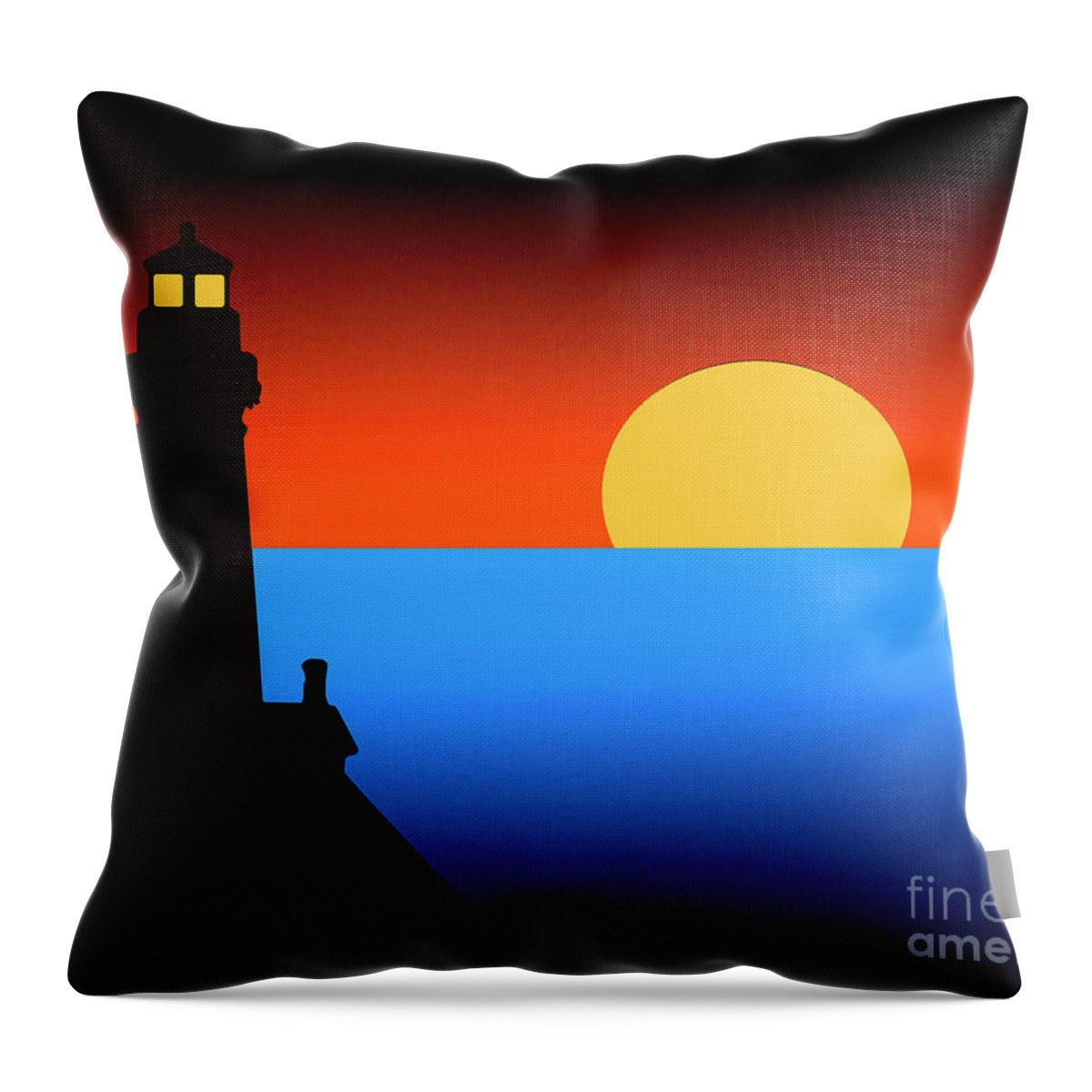 Lighthouse Throw Pillow featuring the digital art Guardian Lighthouse by Kirt Tisdale