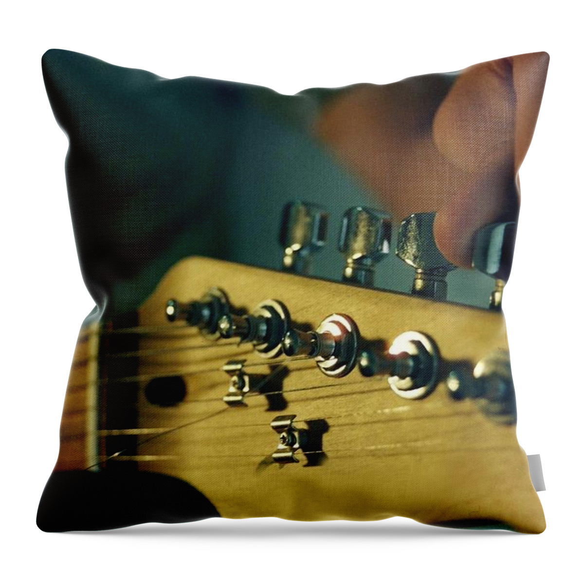 Rock Music Throw Pillow featuring the photograph Guitarra Guitar by Javier Canale