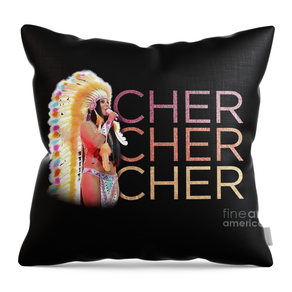 Cher Throw Pillow featuring the digital art Half Breed Cher by Cher Style