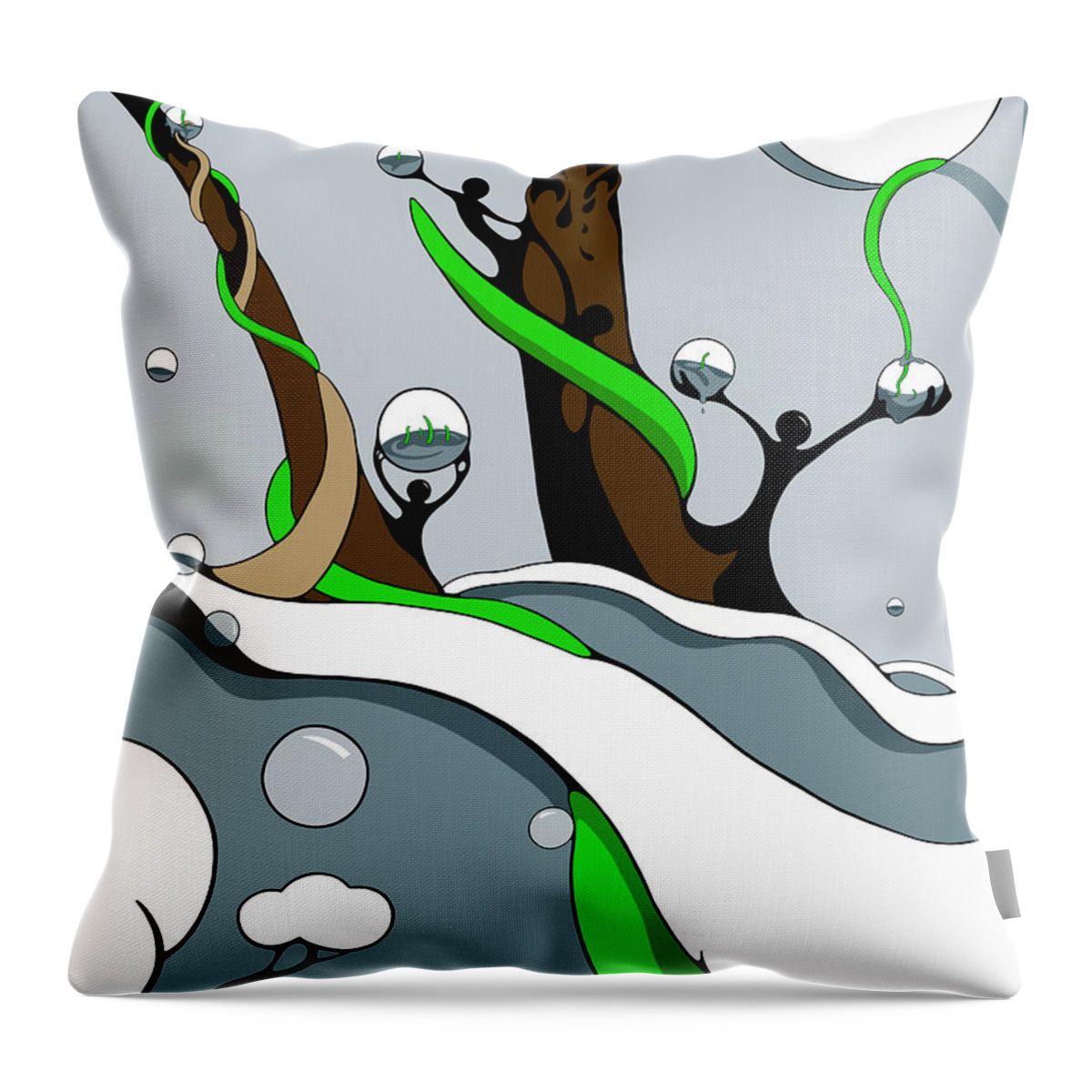Vines Throw Pillow featuring the drawing Half Full by Craig Tilley