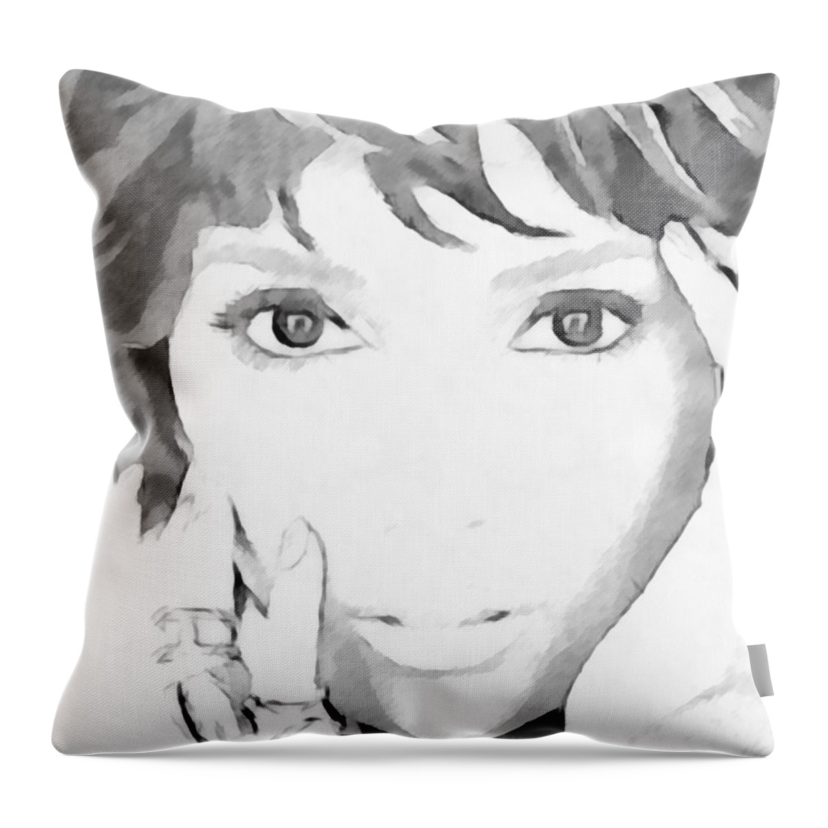 Celebrity Throw Pillow featuring the digital art Halle Berry by Humphrey Isselt