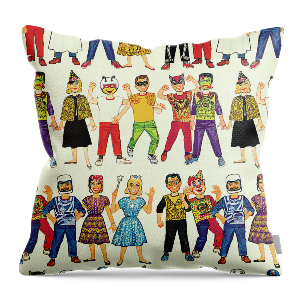 Astronaut Throw Pillow featuring the drawing Halloween Costumes by CSA Images