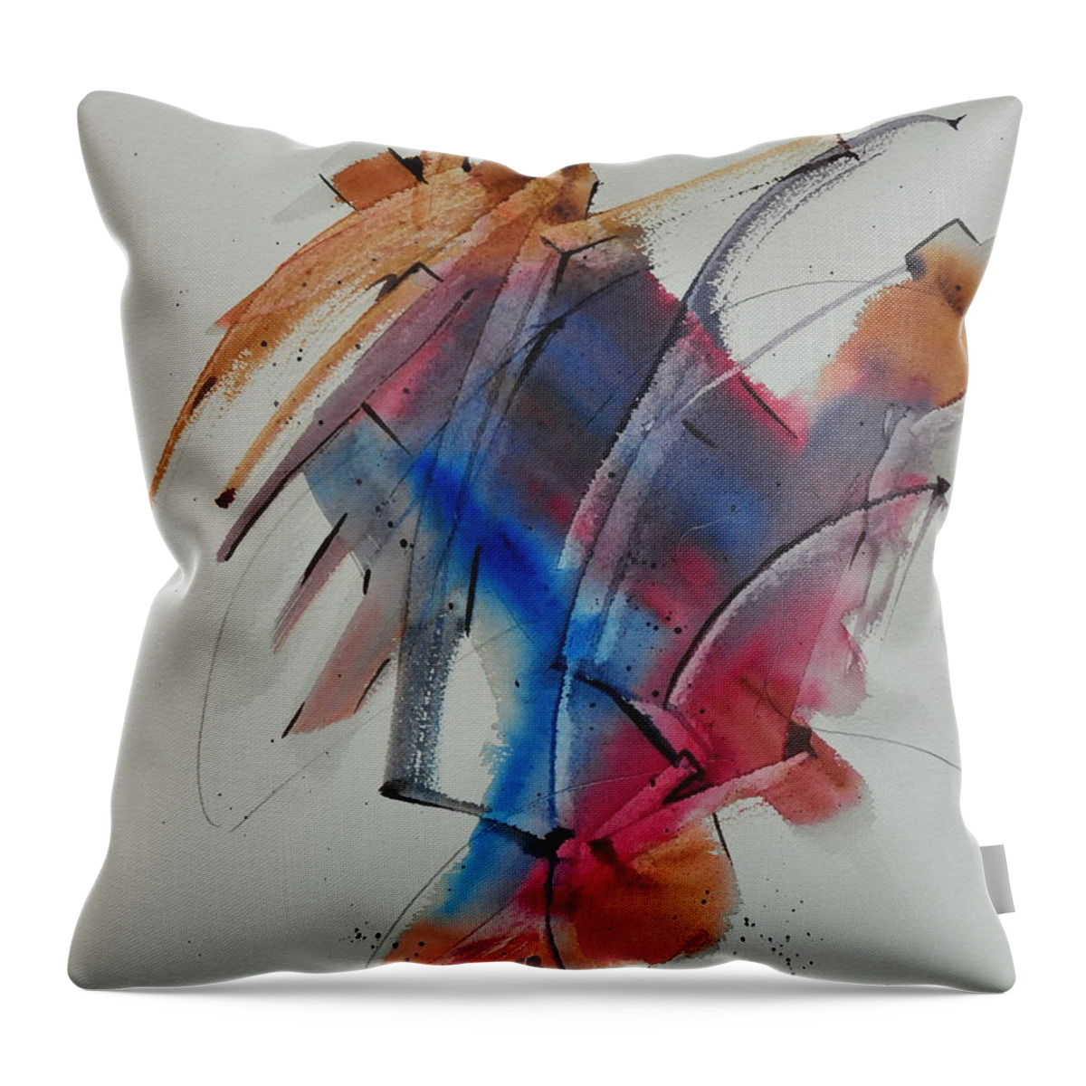Abstract Throw Pillow featuring the painting Hamilton Park by John W Walker