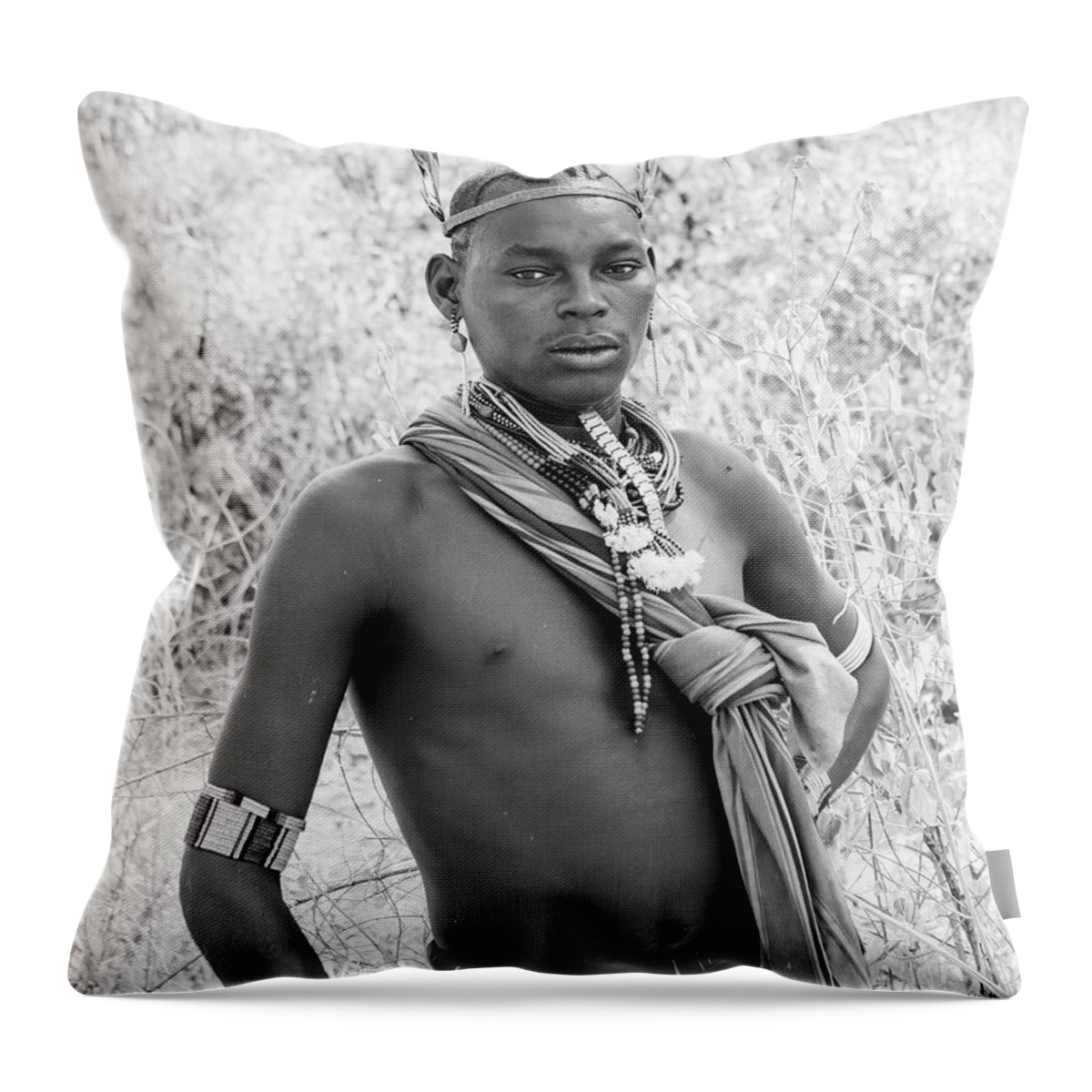 Portrait Throw Pillow featuring the photograph Hammer boy by Mache Del Campo