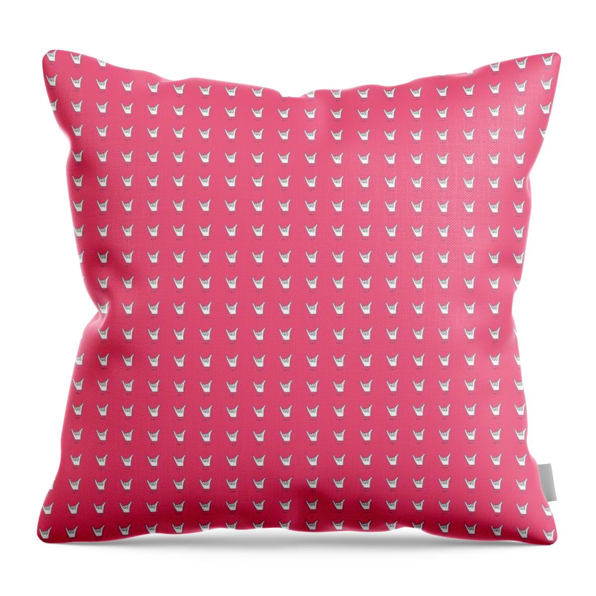 Red Throw Pillow featuring the drawing Hang 10 Red by Ashley Rice