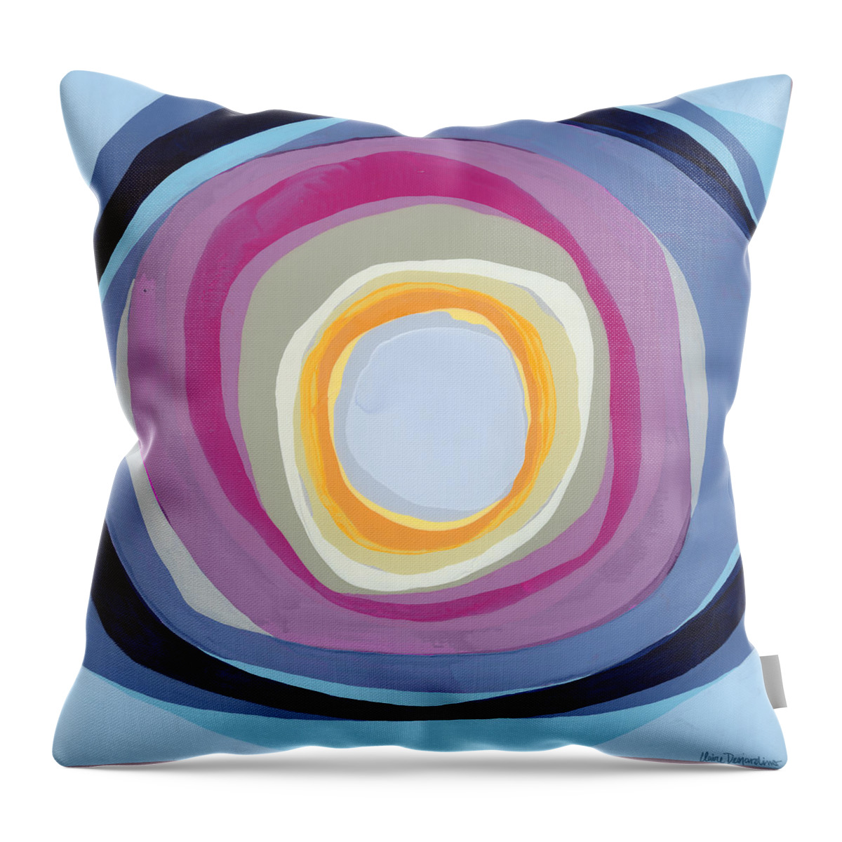 Abstract Throw Pillow featuring the painting Hang Cool by Claire Desjardins