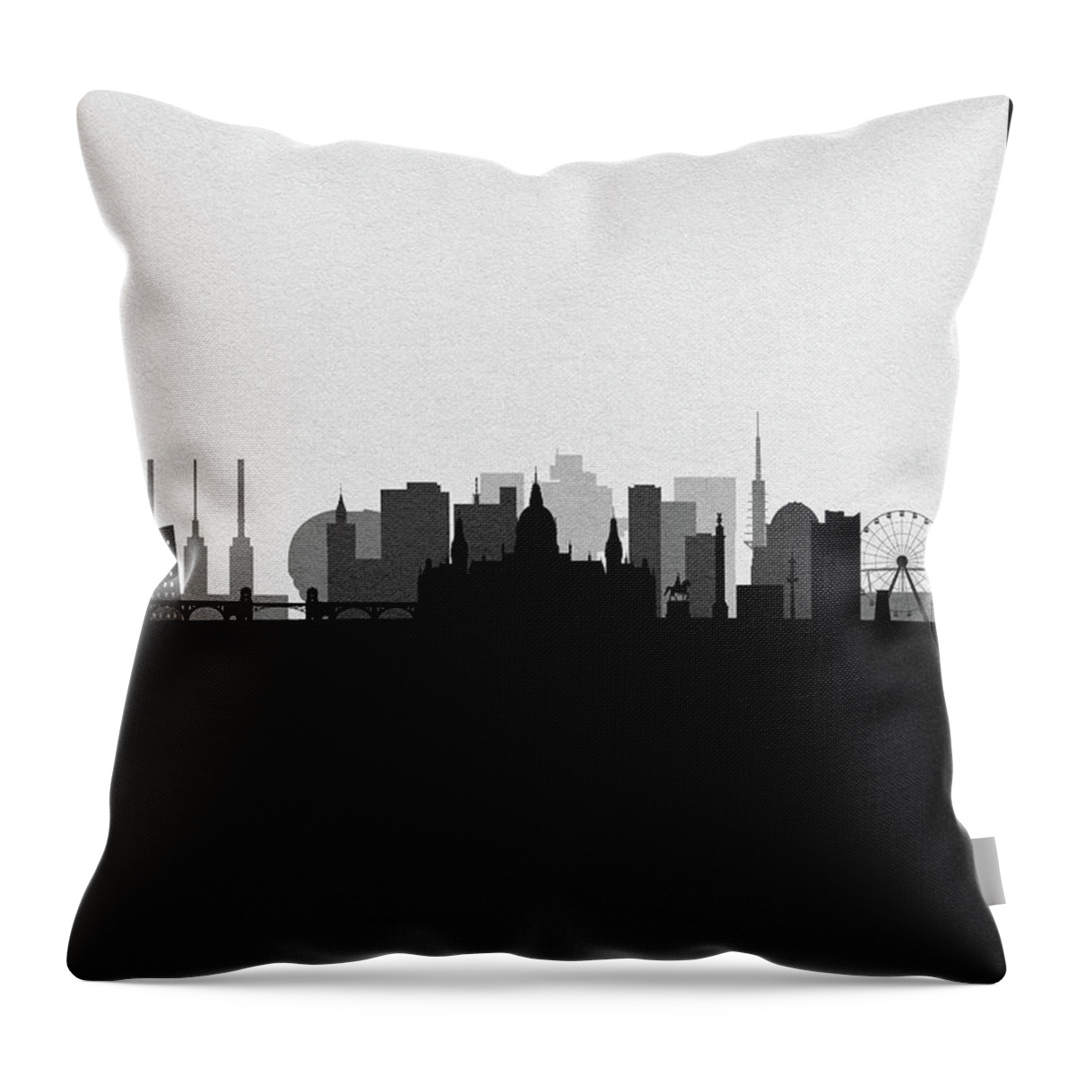 Hanover Throw Pillow featuring the digital art Hanover Cityscape Art by Inspirowl Design