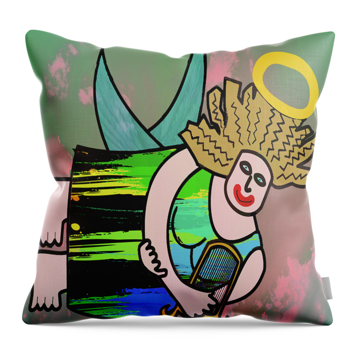Happy Angel Throw Pillow featuring the photograph Happy Angel by Pheasant Run Gallery