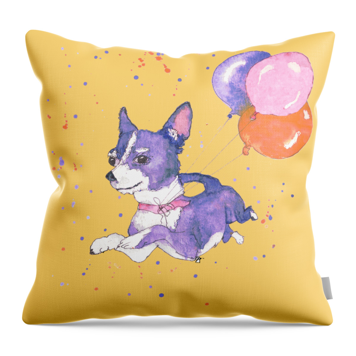 Birthday Throw Pillow featuring the painting Happy Birthday by Petra Stephens