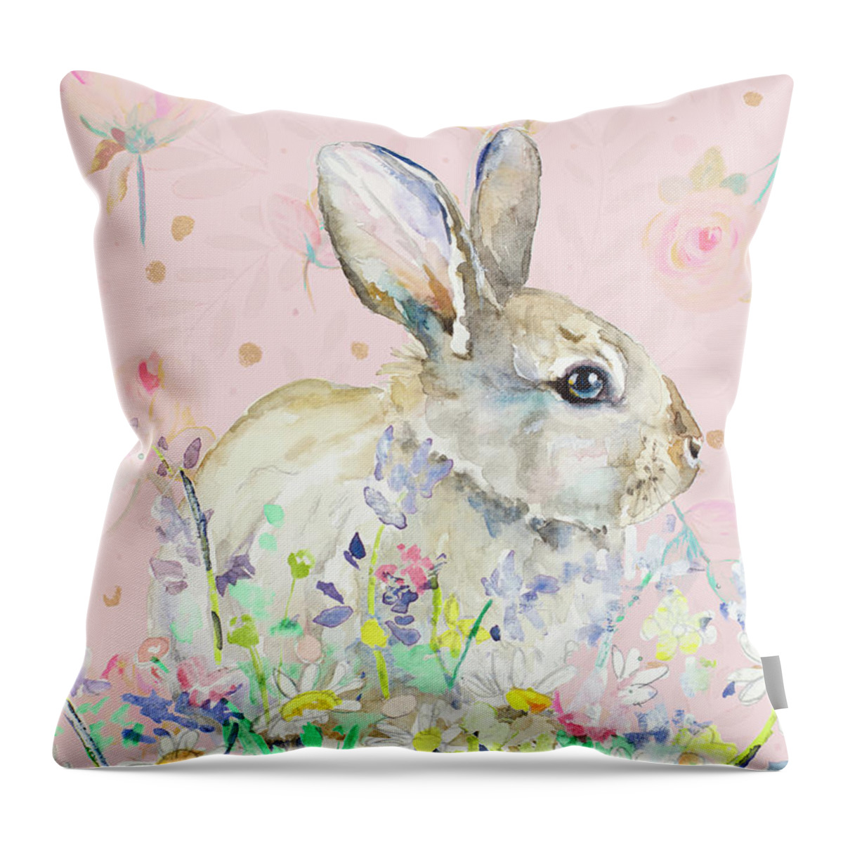 Happy Throw Pillow featuring the mixed media Happy Easter by Patricia Pinto