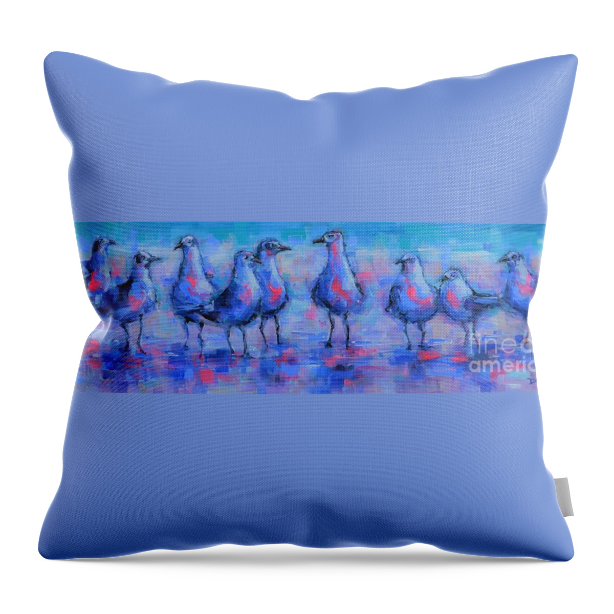 Friends Throw Pillow featuring the painting Happy Hour by Dan Campbell