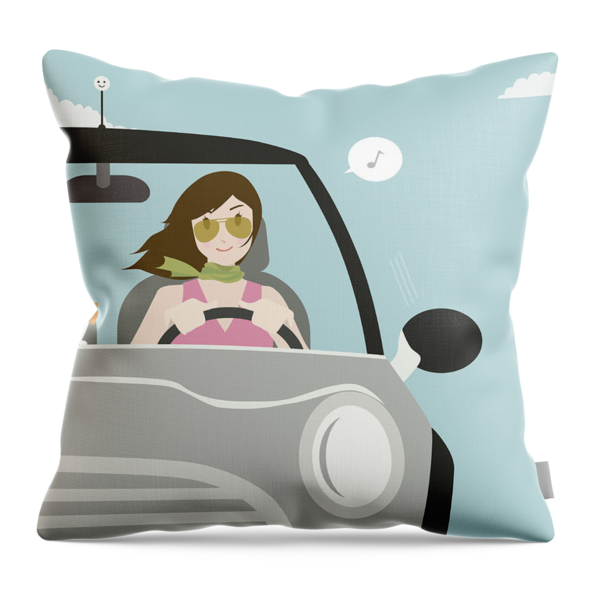People Throw Pillow featuring the digital art Happy Motoring by Gollykim