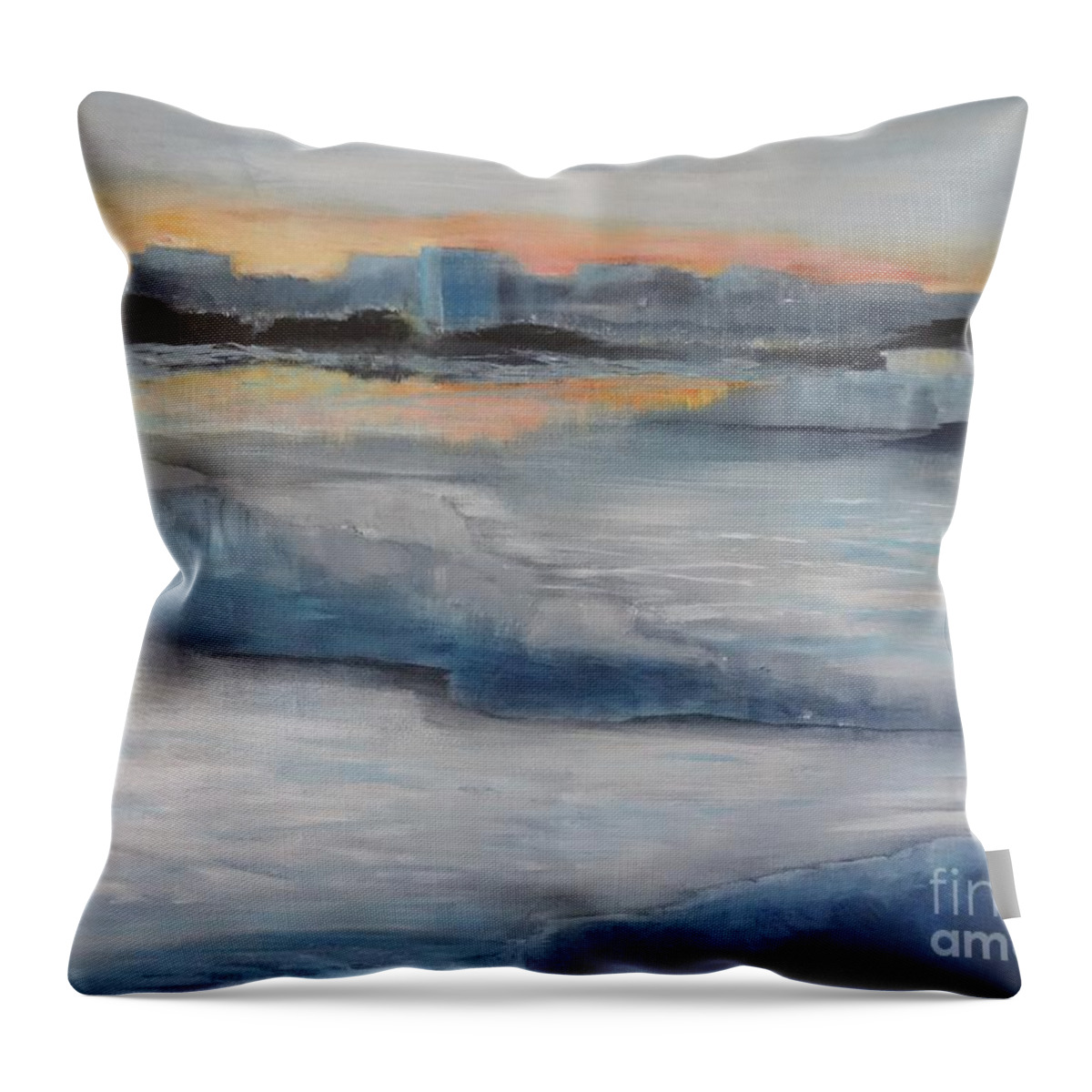 Harbor Throw Pillow featuring the painting Harbor Night by Kat McClure