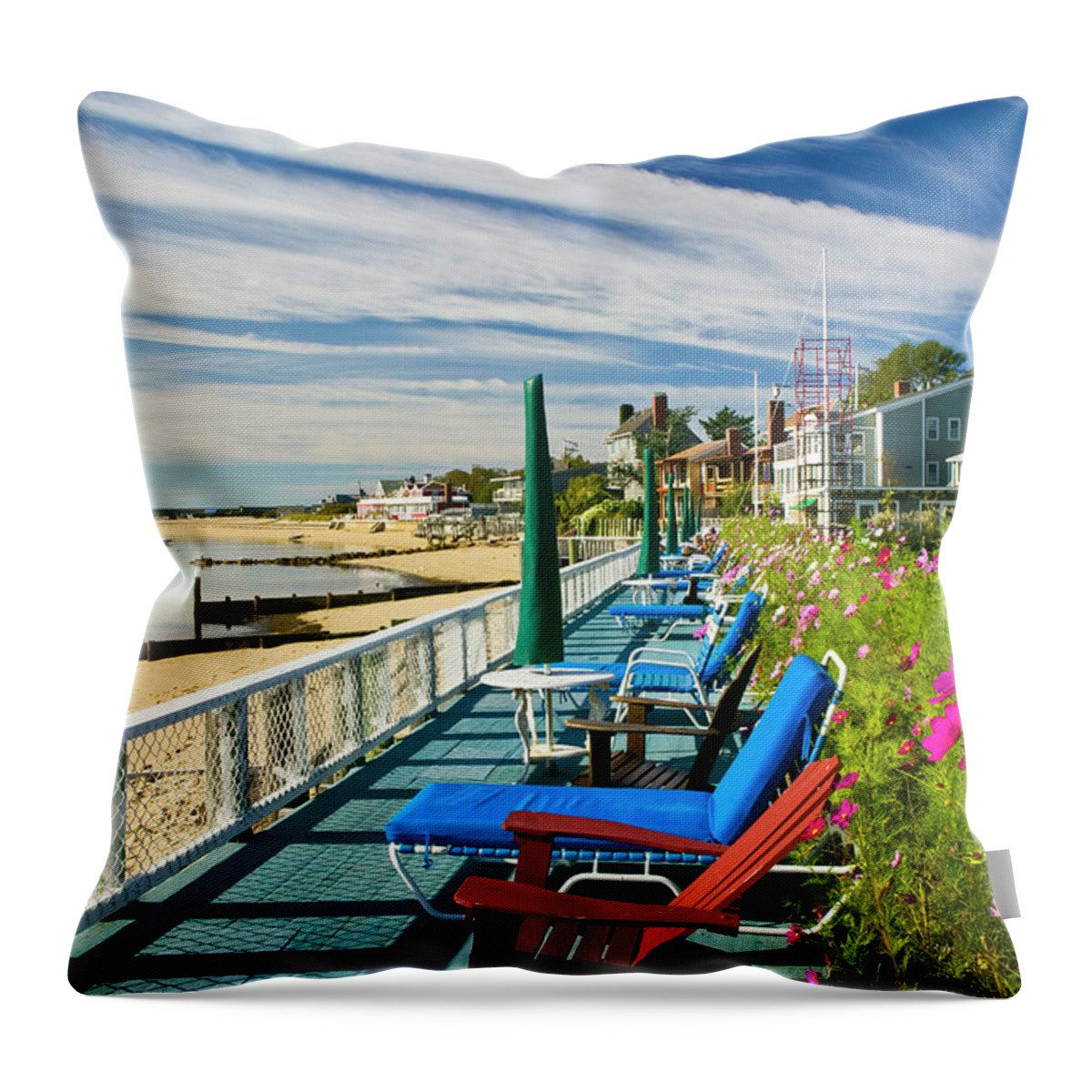Estock Throw Pillow featuring the digital art Harbor, Provincetown, Cape Cod, Ma by Walter Bibikow