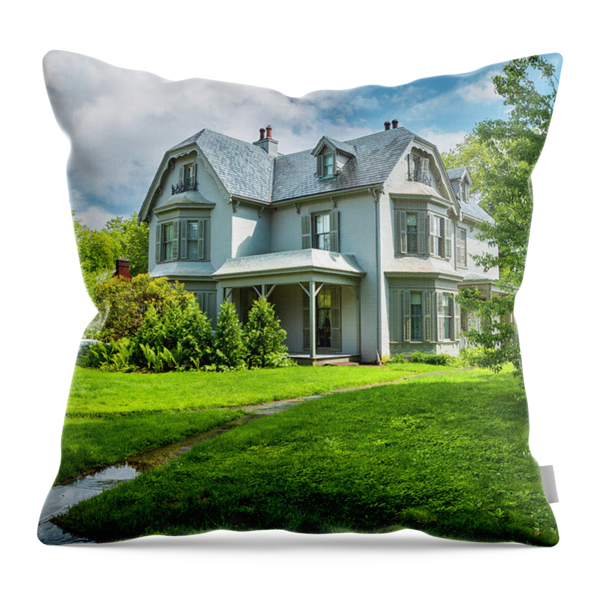 Estock Throw Pillow featuring the digital art Harriet Beecher Stowe House by Claudia Uripos
