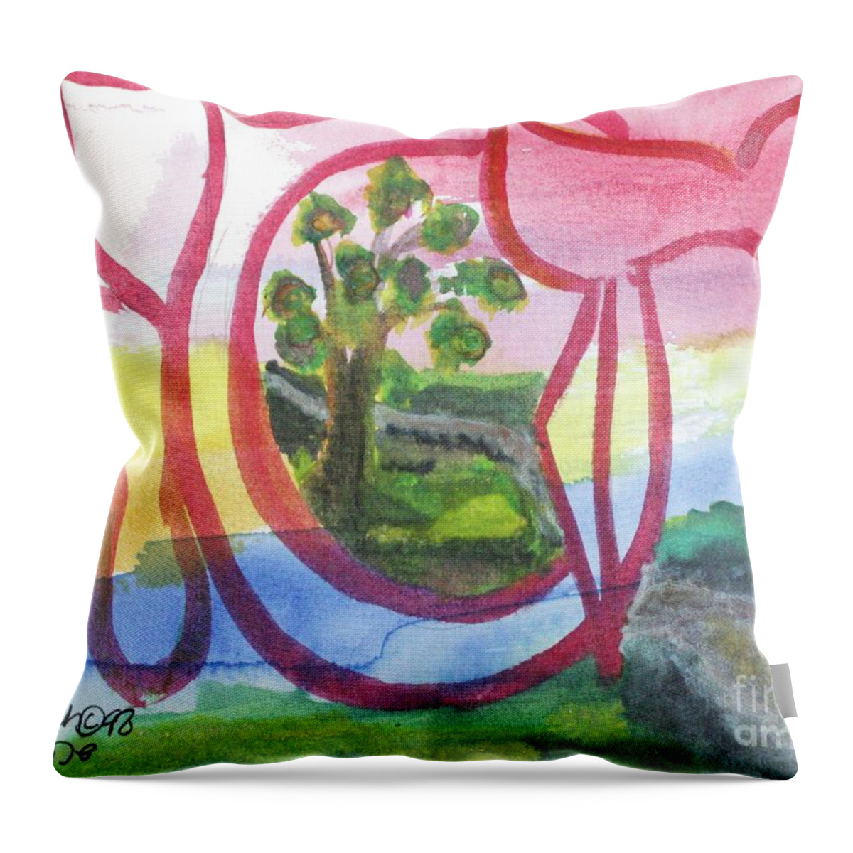 Hasia Chasia Chasia Chasiah Chasyah Chasiah Chasiya Throw Pillow featuring the painting HASIA CHASYA nf1-106 by Hebrewletters SL
