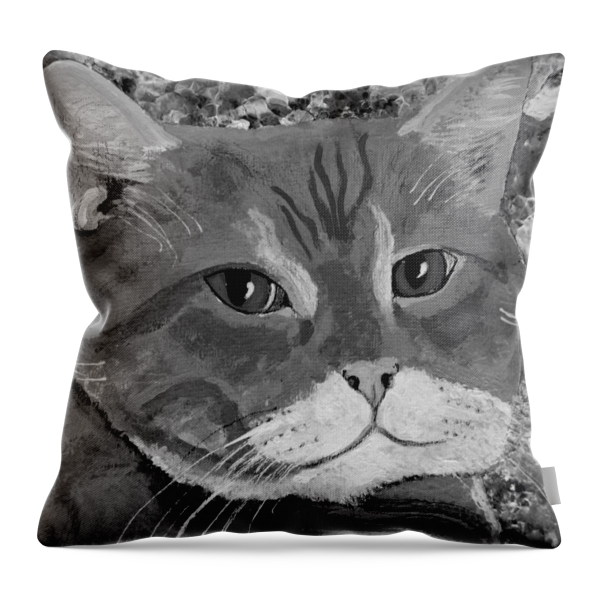 Cats Throw Pillow featuring the painting Nice Kitty by Pj LockhArt