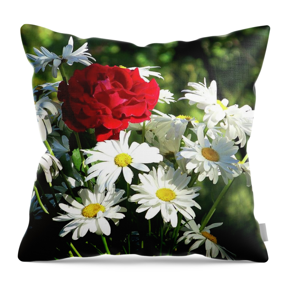 Flowers Throw Pillow featuring the photograph He Loves Me... by Julie Rauscher