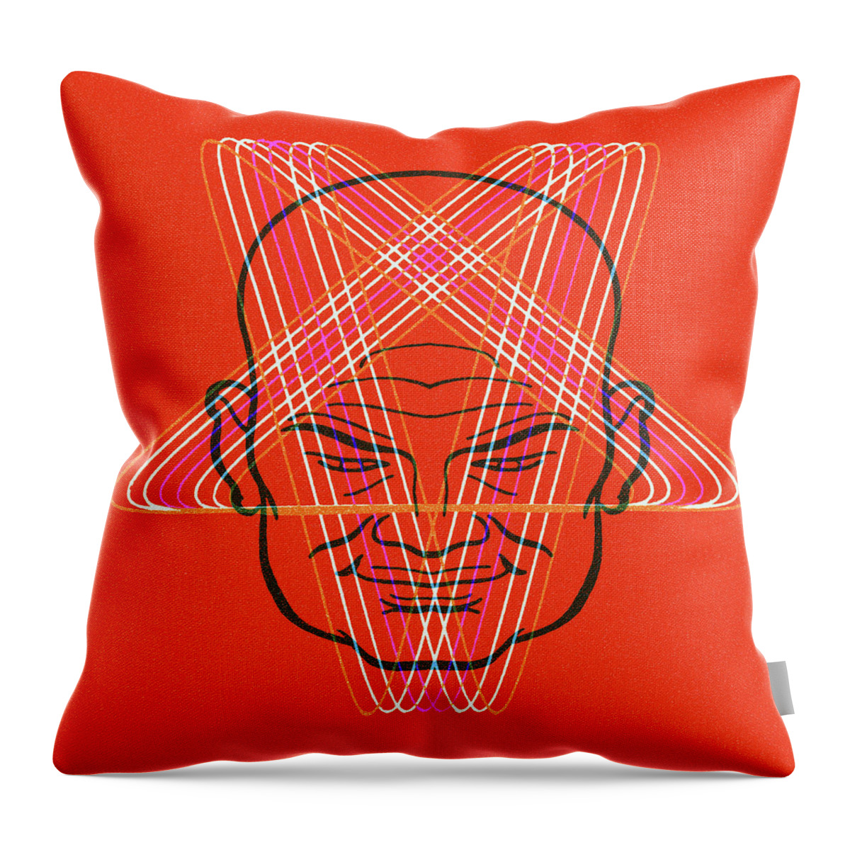 Adult Throw Pillow featuring the drawing Head of a Man by CSA Images
