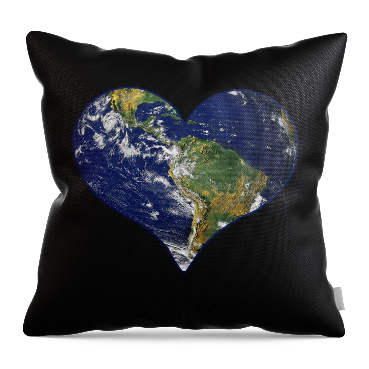 Funny Throw Pillow featuring the digital art Heart Earth Love by Flippin Sweet Gear