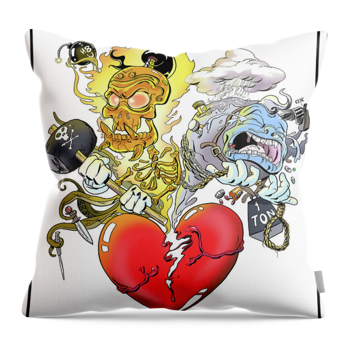 Heart Throw Pillow featuring the digital art Heartbreak by Kynn Peterkin