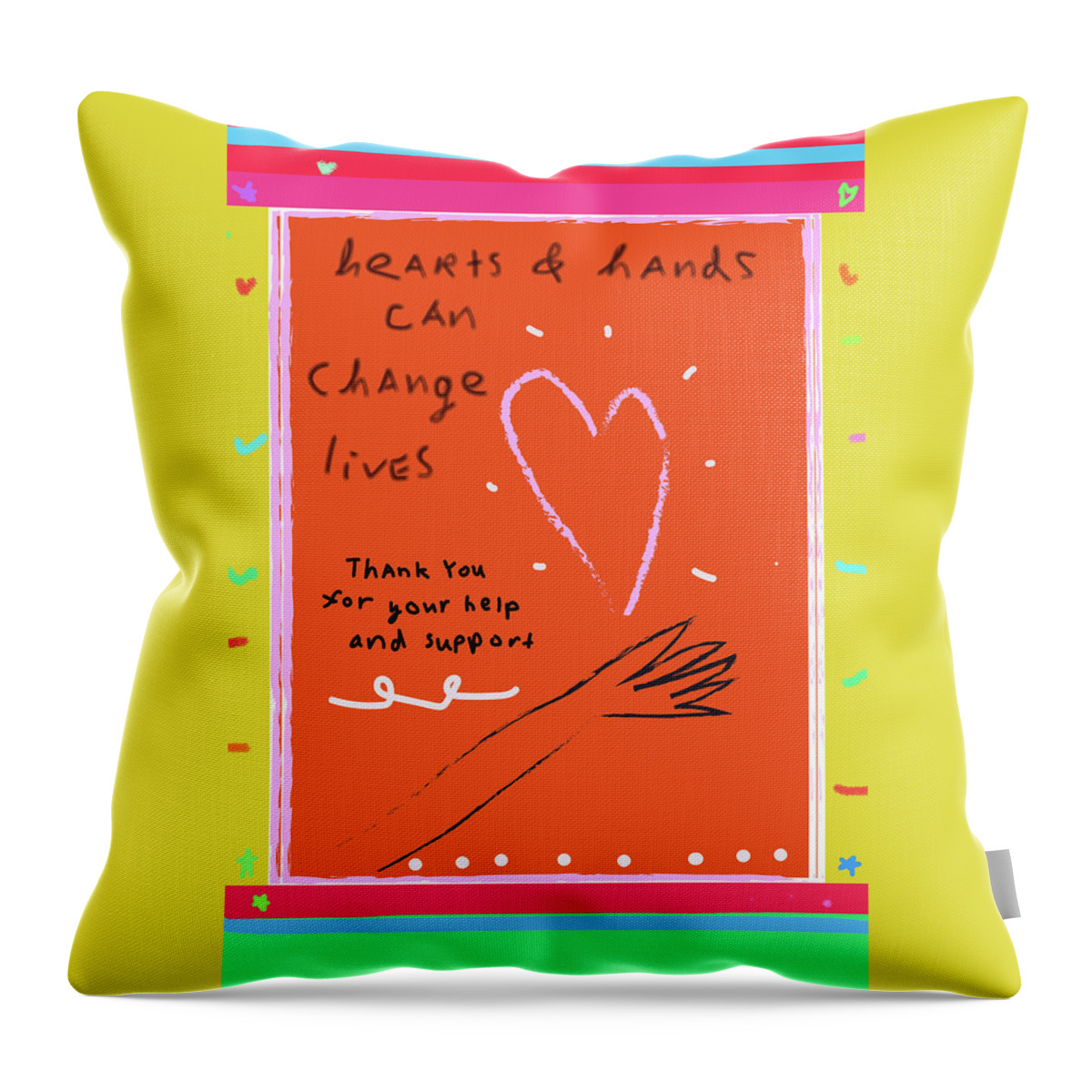 Hearts Throw Pillow featuring the digital art Hearts And Hands by Ashley Rice