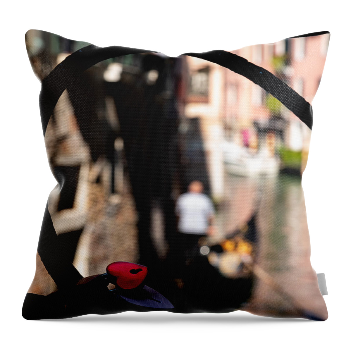 Venice Throw Pillow featuring the photograph Hearts in Venice by The P