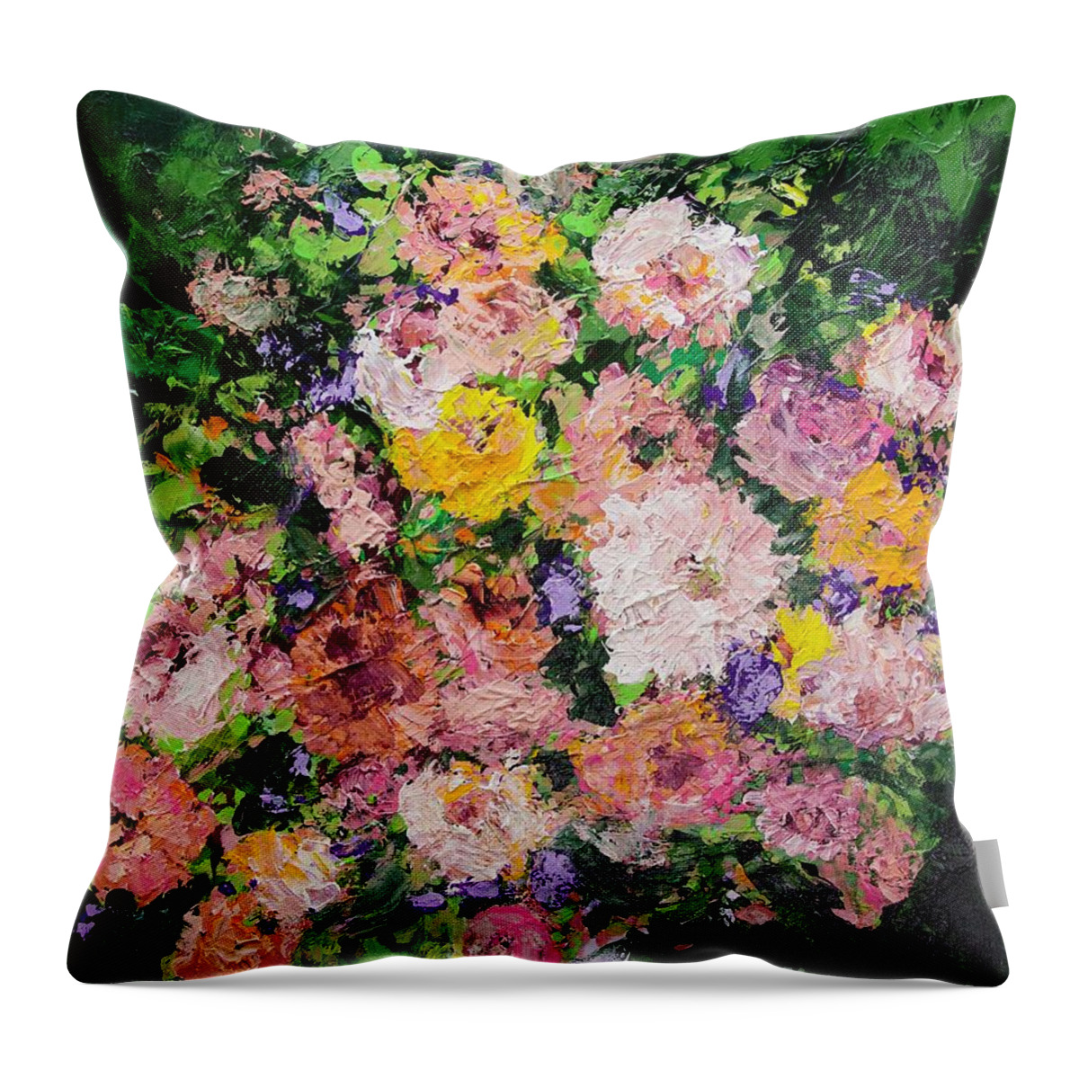 Flower Throw Pillow featuring the painting Heavenly Garden by Allan P Friedlander