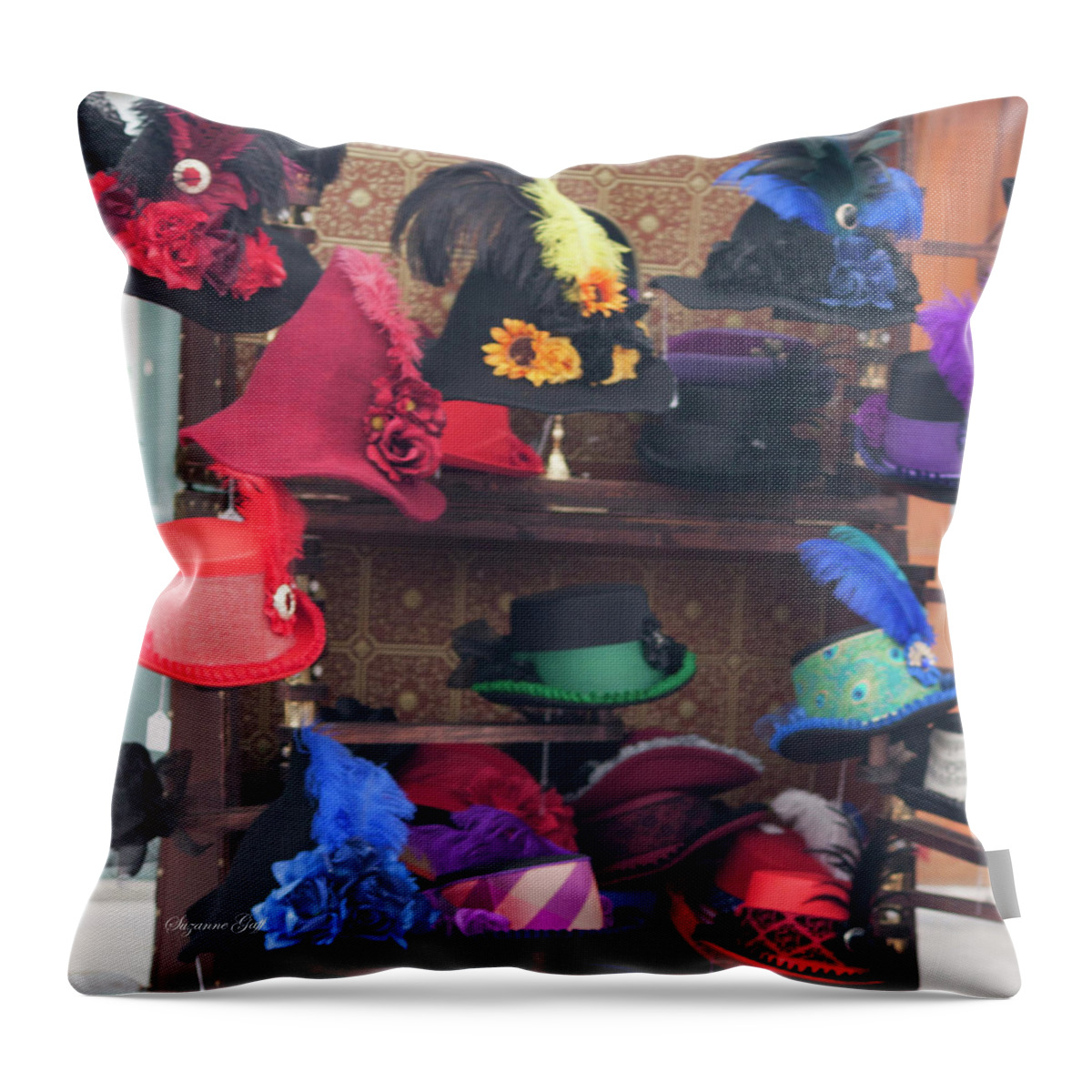 Photograph Throw Pillow featuring the photograph Heavenly Hats Squared by Suzanne Gaff