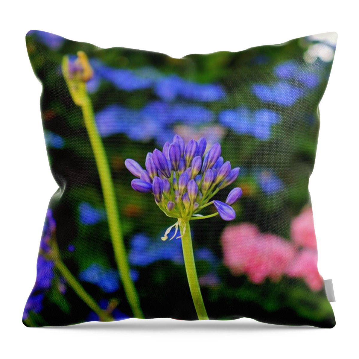 Blue Throw Pillow featuring the photograph Held in Silence- vertical by Michiale Schneider