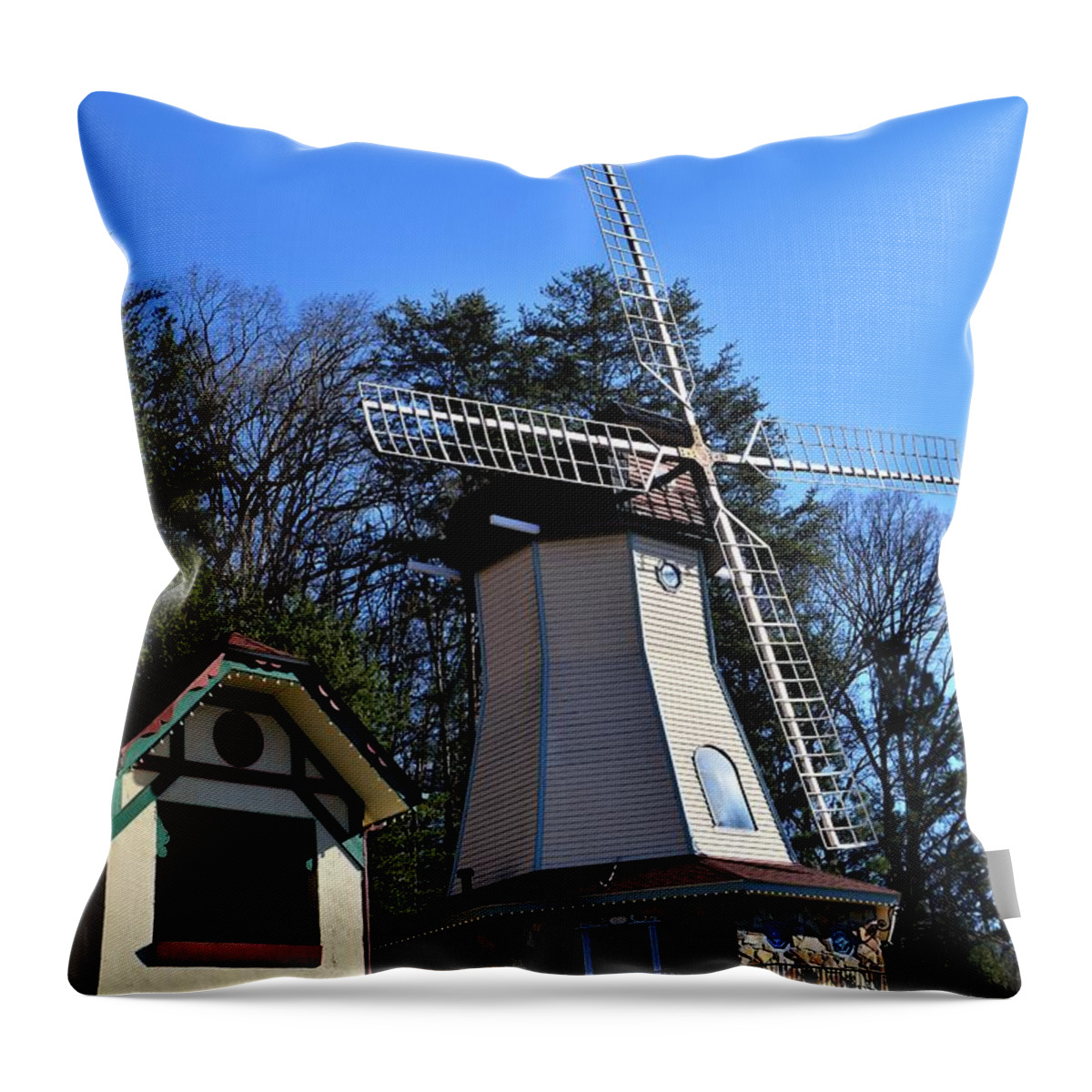 Helen Georgia Windmill Throw Pillow featuring the photograph Helen Georgia Windmill by Warren Thompson