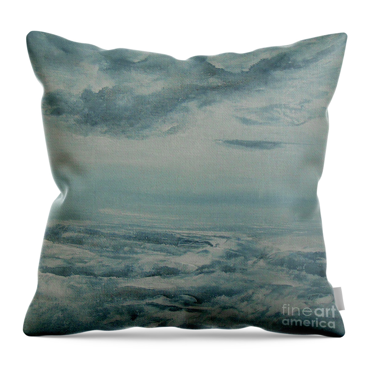Abstract Throw Pillow featuring the painting Hell or High Water by Jane See