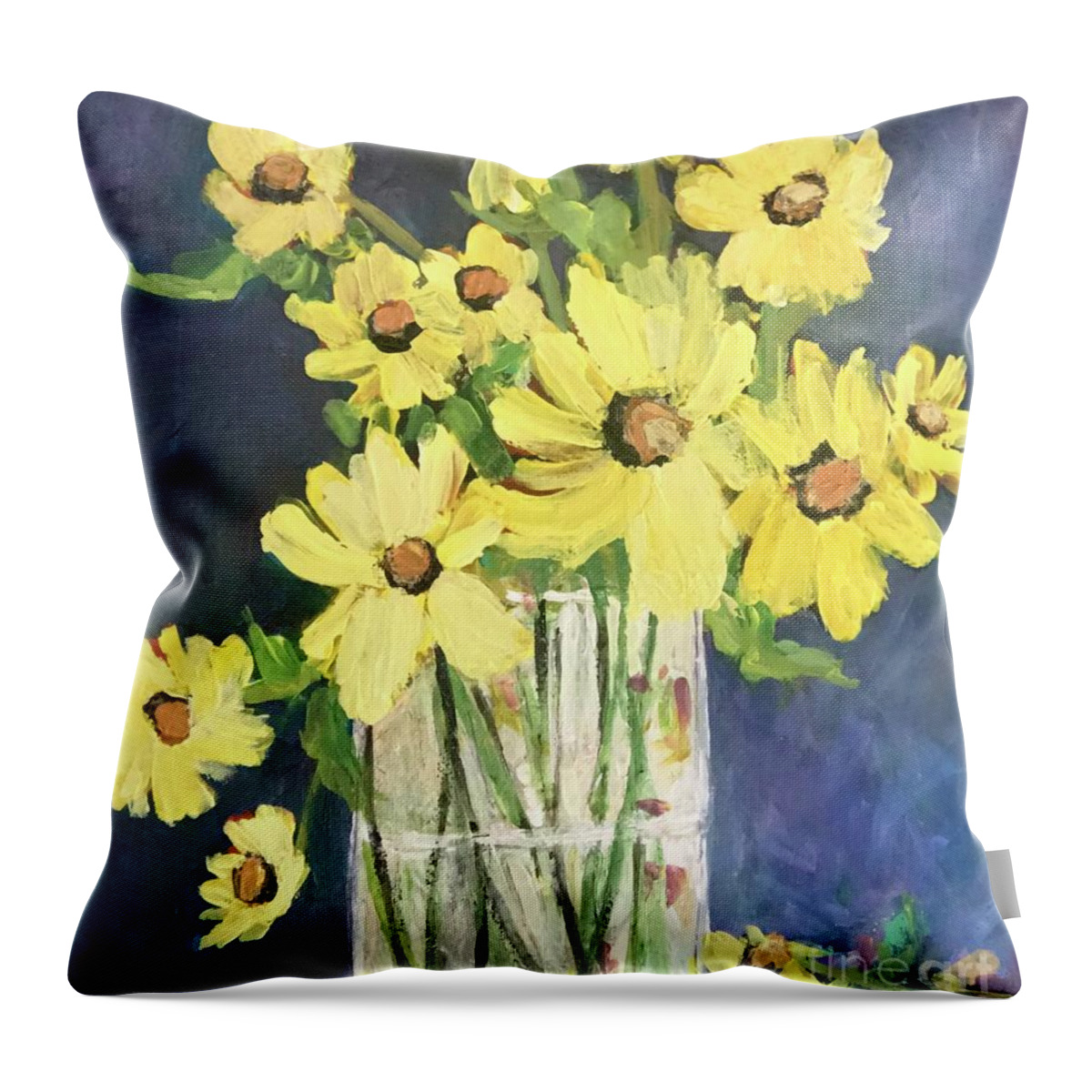 Sunshine Throw Pillow featuring the painting Hello Sunshine by Sherry Harradence