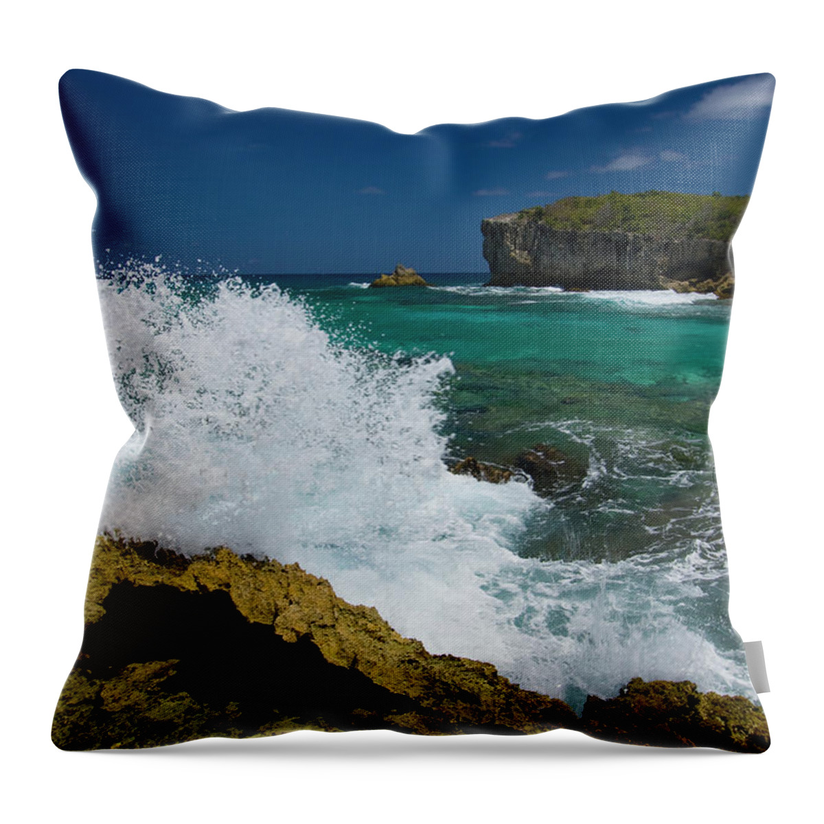 Outdoors Throw Pillow featuring the photograph Hells Gate Seaside Guadeloupe by Jean-pierre Pieuchot