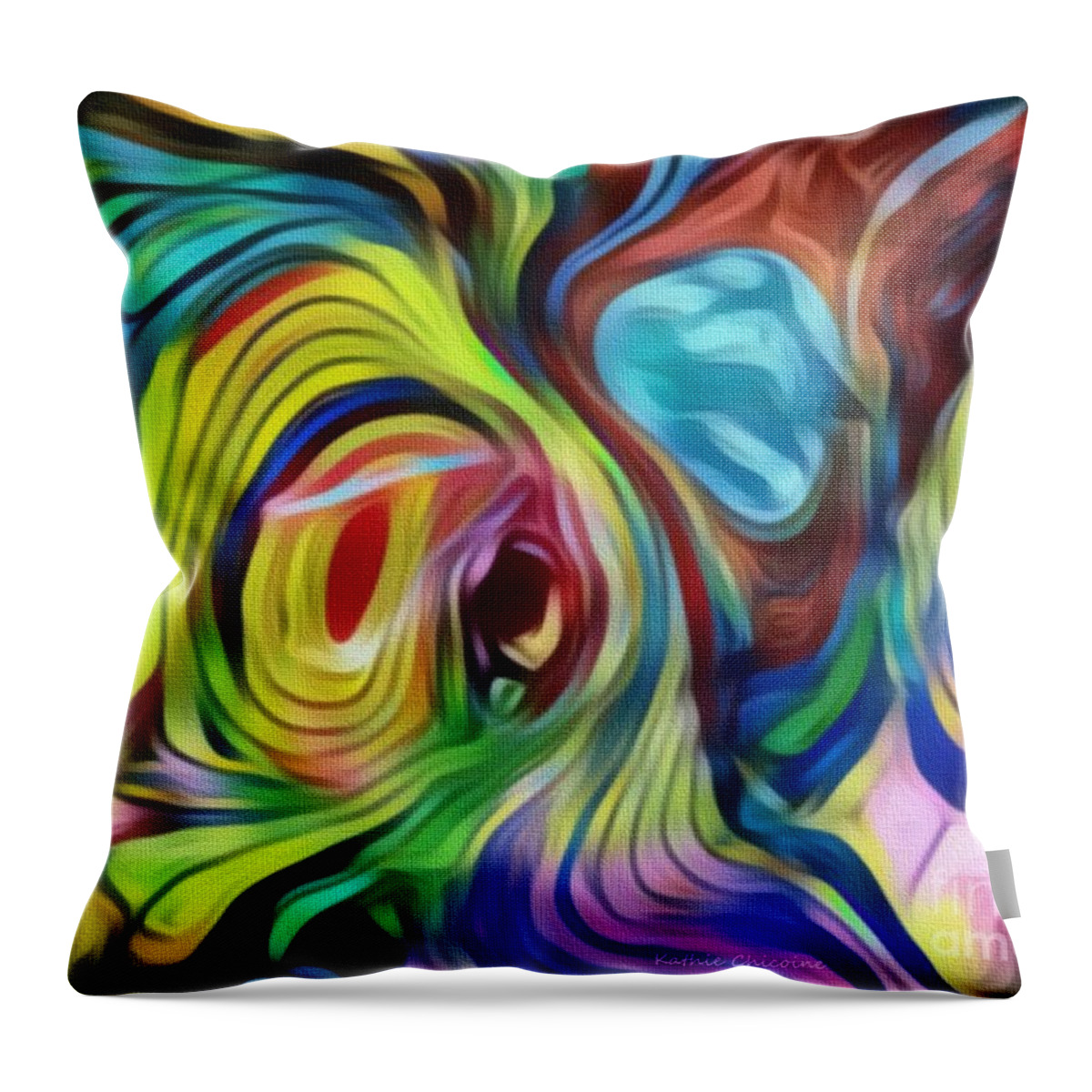Digital Art Throw Pillow featuring the digital art Hidden Peacocks by Kathie Chicoine