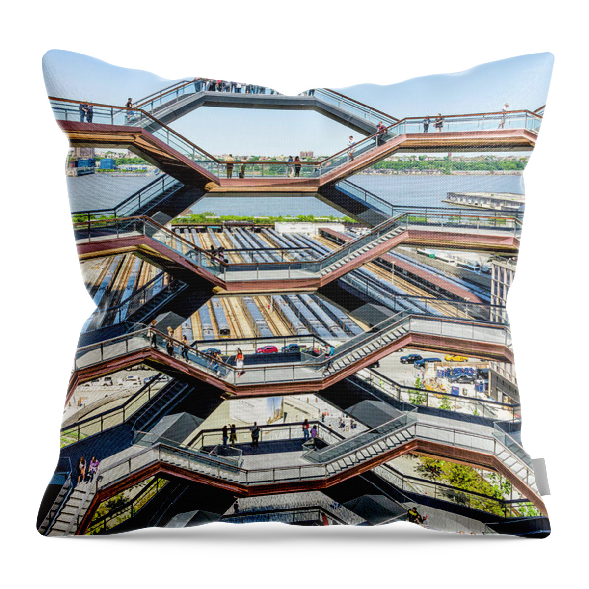 Urban Throw Pillow featuring the photograph High Above the City by Fran Gallogly