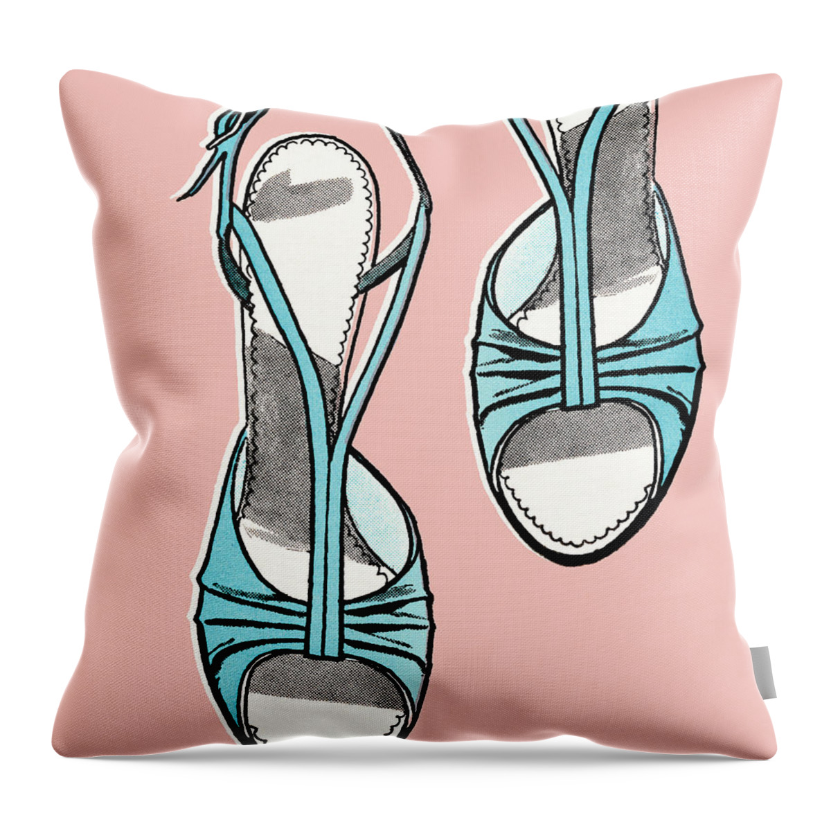 Accessories Throw Pillow featuring the drawing High-heeled sandals by CSA Images