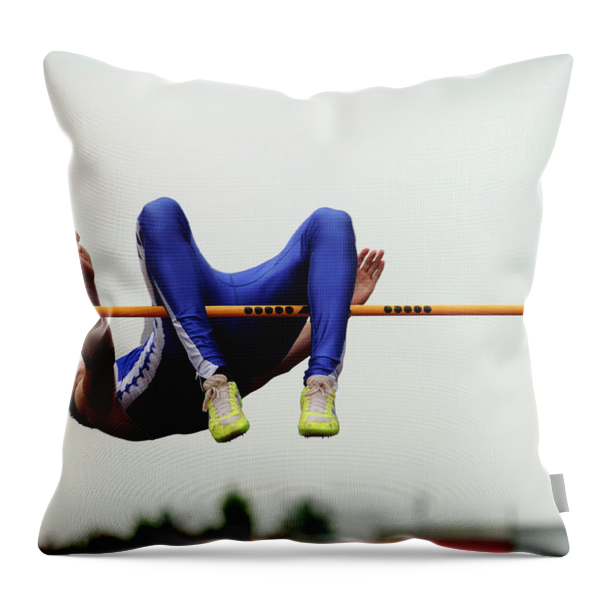 Event Throw Pillow featuring the photograph High Jump by Technotr